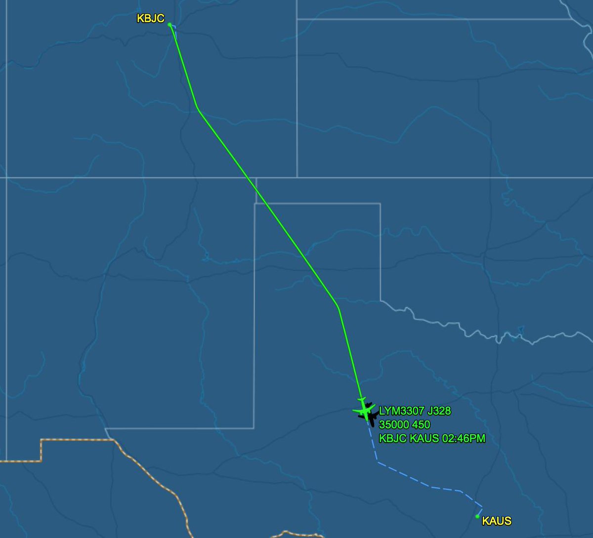 SportsAviation's tweet photo. .@CUBuffsMBB on way to Austin for #NIT Quarters on Wednesday
BJC ➡️ AUS
LYM3307 | N394DC | J328
🏀2-7 @ #Texas #HookEm (Last: 2010)
⏱️1:59
🛬2:46pm (☀️ | 73º)
🏁793 Miles
📡https://t.co/5czVVUcyYt
📸 brontis5 | Flickr
#Colorado #Buffs #CUBuffs #GoBuffs #NIT https://t.co/LRb2WwGqT4