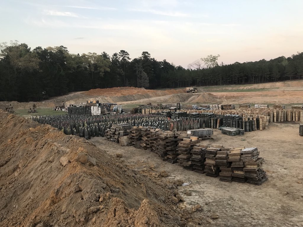 Phoenix80829516's tweet photo. Not quite a before and after, but it shows the hard work of the Distro Platoon and the Red Knight Batteries as they work together to reset all the ammo following JRTC. @RealRedKnight6 @RealRedKnight6 https://t.co/Acihfi32R6