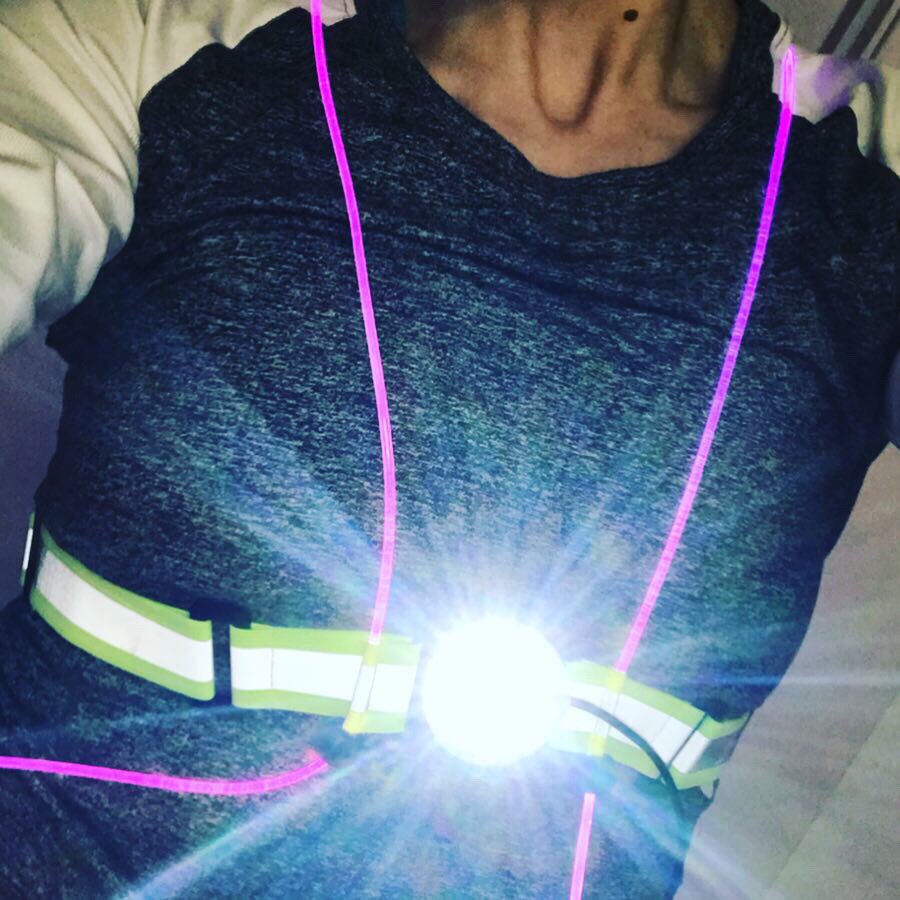 Disco dancing my way down the sidewalk!  Use code Ellie20 for 20% off at getvizy.com - this Vancouver based company ships internationally.  Be seen on your run!