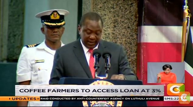 citizentvkenya's tweet photo. Coffee cherry fund: Uhuru announces new coffee fund

Coffee farmers to access loan at 3%. Stakeholders call for loan transparency
International coffee council meeting in Kenya #NewsNight https://t.co/hcdzZjceSa