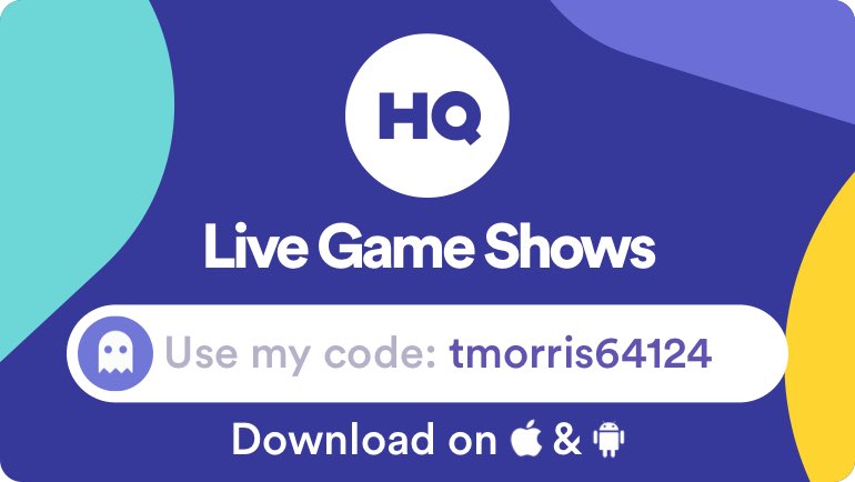 torimorris39's tweet photo. Play live game shows and win cash prizes with me on @hqtrivia. Use my code 'tmorris64124' to sign up! https://t.co/dmFgVYOQrr https://t.co/iKRVU8qpJS