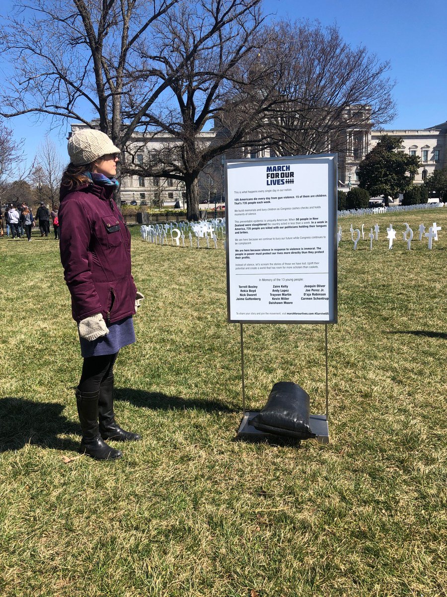 NCJW's tweet photo. Such a powerful art instillation and memorial led by @AMarch4OurLives students today at the U.S. Capitol. Support their message by urging your senators to vote for S. 42 today! #SurviveUS #GunControlNow https://t.co/IXLXMtF4FL