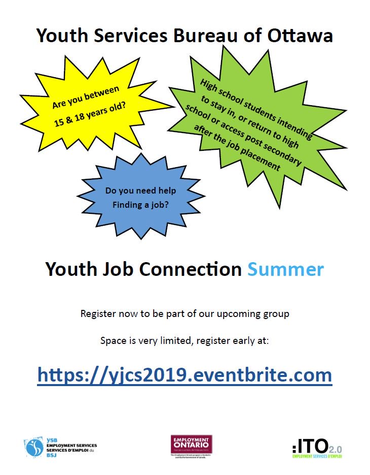 ysb_bsj's tweet photo. ☀️☀️☀️Calling all youth seeking a summer job!☀️☀️☀️
 Registration for our #Youth #Job Connection SUMMER is now open! 
 Ages 15-18 - register at the link! 
https://t.co/2DfJYirDqs
#Ottcity
#Ottjobs
#Ottawa https://t.co/A2GpF0kEkV