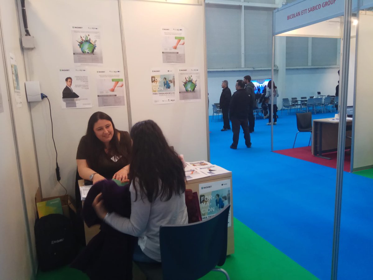 nazaretzentroa's tweet photo. Último día de jornada en #Turislan, la feria de #Empleo del Turismo en #Euskadi. 

Nos vamos muy contentos con toda la gente que se ha acercado a nuestro stand para informarse de los #cursos que ofrecemos. 

#Formación tanto para trabajadores como desempleados, 100% subvencionada https://t.co/WRWCcyKa4f