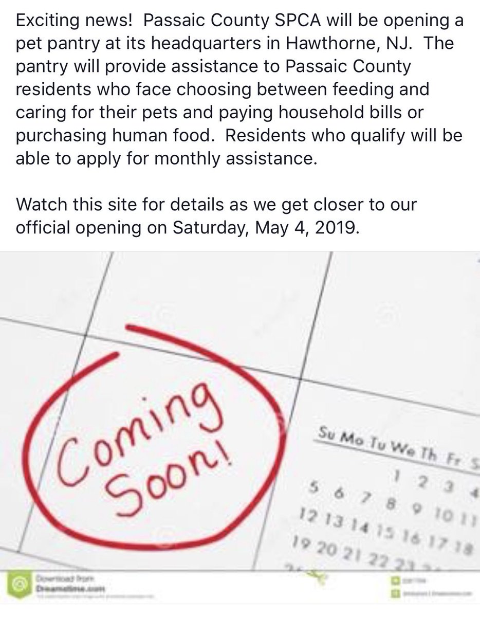 Exciting news for the #pcspca we are opening a pet pantry! May 4th is our first day!