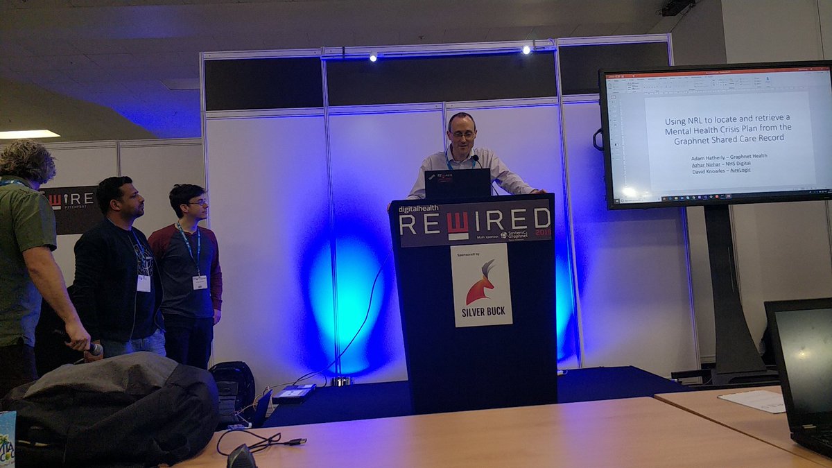 barrykeown's tweet photo. Live demo of posting and retrieving Care Plans between @GraphnetHealth Shared Care Record Platform, @NHSDigital National Record Locator (NRLS) and the Summary Care Record Application (SCRa) #rewiredhack #DHRewired19 #sharingiscaring @INTEROPenAPI @AdamHatherly https://t.co/VOi6TGbEVM