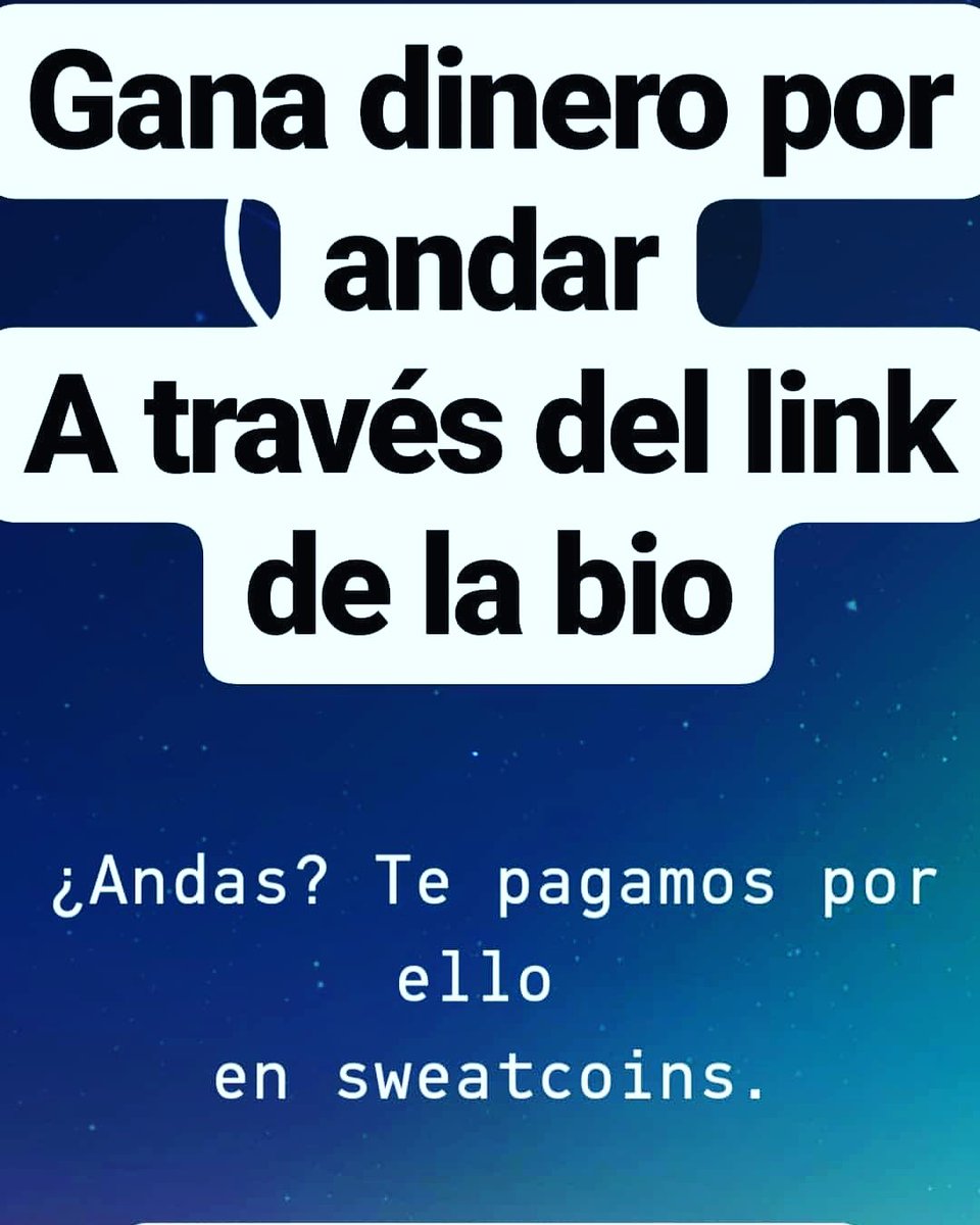 Ganar dinero gratis solo por andar es un pedazo de chollo
¡Aprovéchalo! 
www1.sweatco.in/hi/inframundo23
