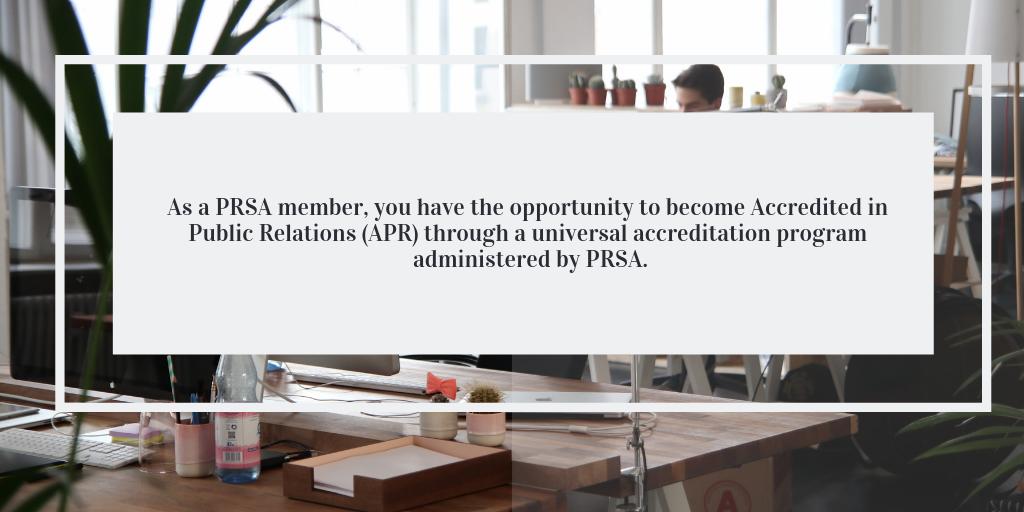 Earning an #APR demonstrates to clients, employers -- and to yourself -- your wide-ranging knowledge, experience and professional judgment. Please check the PRSA Accreditation site for complete information, instructions, and forms. ow.ly/TFKm30nQFit