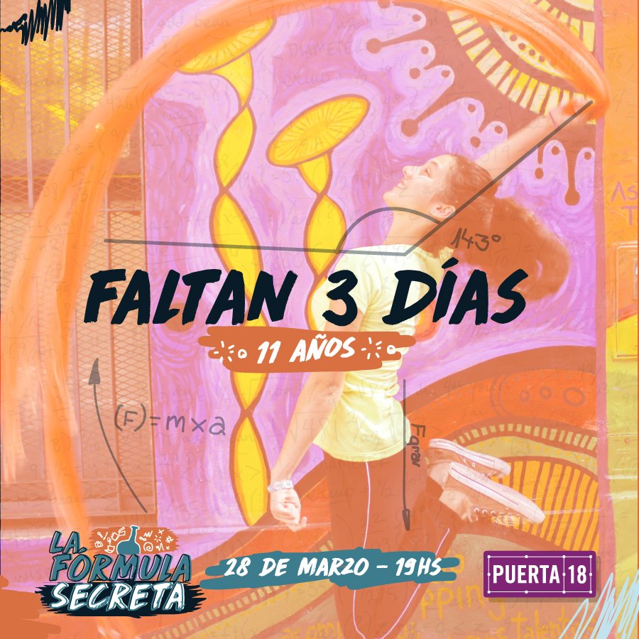 puerta_18's tweet photo. 🎊¡Se vienen los 11 Años de Puerta y los festejamos con TODO! Muestra de producciones 2019 😄
✅Este Jueves 28 de Marzo, en Puerta 18
#11AñosPuerta #Puerta18 https://t.co/3Cu9050shf