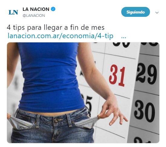 CFKVuelve's tweet photo. Te convencieron de votar a Macri y ahora te enseñan cómo llegar a fin de mes. Vayanse a la mierda, La Nazion pedazo de forros. #BuenMartes https://t.co/LgCeYqBAt8