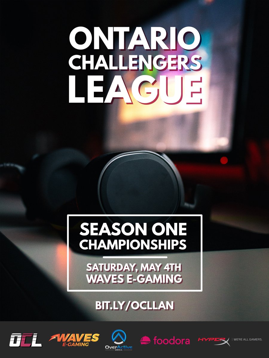 We're very happy to present our season one championships! The top 4 bracket will be on LAN held at @wavesegaming. If you're in the GTA, come out for sick gaming setups, giveaways and even better competitive Overwatch!

Tickets and details available at: bit.ly/OCLLAN.