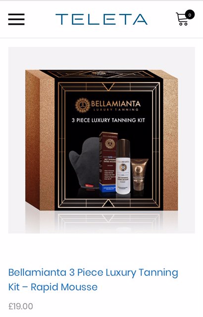 TeletaPharma's tweet photo. Looking for that Luxury Golden Olive Tan for the Easter holidays? 
Grab a 3 piece Luxury Tanning Kit from the award winning Bellamianta range.
Includes Luxury Tanning Glove, Tanning Lotion/ Mousse, and Skin Perfecting Instant Tan.
Selling now from £19.00!!
https://t.co/Mc2ye6Lqem https://t.co/IDTT2kQXhJ