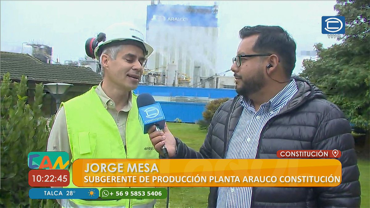ENFOQUEAM's tweet photo. Desde la #Planta de #Celusosa @Arauco_cl en #Constitución @adiazvaldes con un #Despacho #EnVivo entregó detalles para el #Matinal @ENFOQUEAM sobre la #PGP2019 que comienza este 26 de #Marzo y se extenderá hasta el próximo 15 de #Abril https://t.co/WkeeaJsCB7