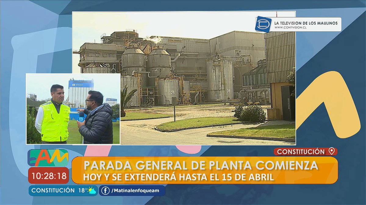 ENFOQUEAM's tweet photo. Desde la #Planta de #Celusosa @Arauco_cl en #Constitución @adiazvaldes con un #Despacho #EnVivo entregó detalles para el #Matinal @ENFOQUEAM sobre la #PGP2019 que comienza este 26 de #Marzo y se extenderá hasta el próximo 15 de #Abril https://t.co/WkeeaJsCB7