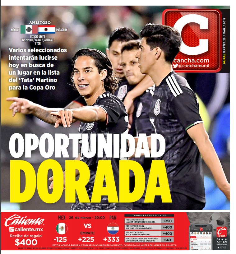 SanCadilla's tweet photo. Mis niños, aquí les dejo la portada de @canchamural
- ¿Quién se apunta para la Copa Oro?
#Llevelo #Lleveloooooo https://t.co/BAMRzLreGH