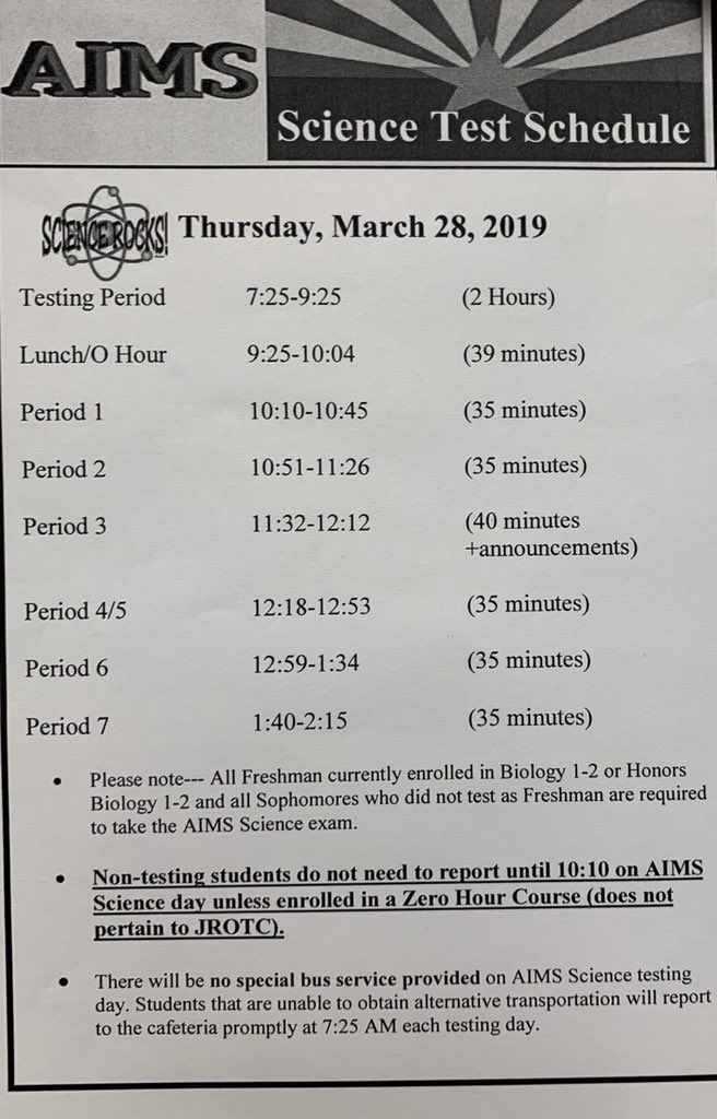 Reminder: modified schedule for Thursday. All students in Bio 1-2 will be taking the test.