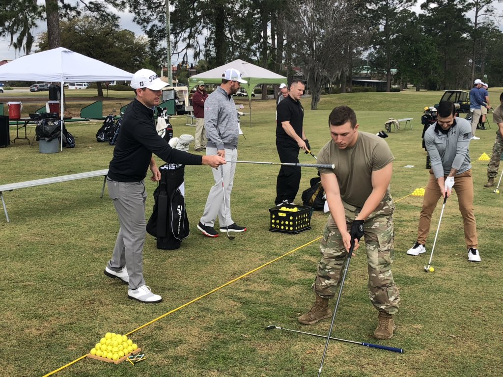 truckkarma's tweet photo. Awesome clinic today here at Ft Stewart for the troops by @WebDotComTour professionals @Thomas_Bass @MarkSilvers3 @Matt_KneeSmith. @webtoursavannah #protectingourfreedom #armystrong https://t.co/7pIXxu42TW