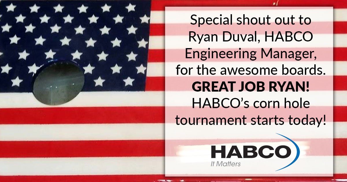 Work hard, play hard. It ALL matters. HABCO Corn Hole Tournament starts today. Good luck teams! And thanks, Ryan!!