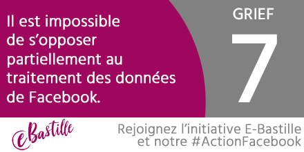 isoc_france's tweet photo. #ActionFacebook @e_bastille GRIEF #7 : "Il est impossible de s’opposer partiellement au traitement des données de #Facebook, ce qui entre en infraction avec le #RGPD" https://t.co/P8tvBStrof #RGPD #GDPR #Privacy https://t.co/XIChxhnjps