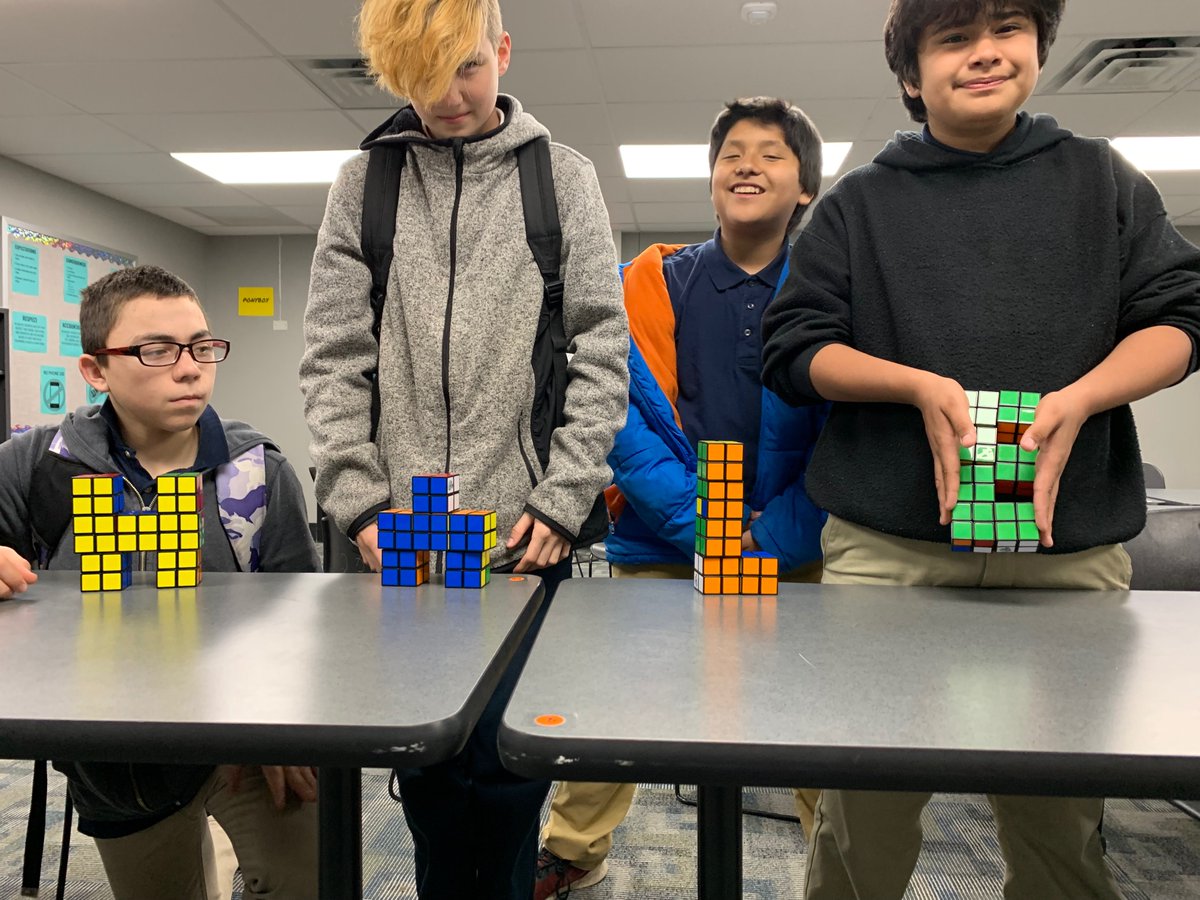 Our Rubik's Cube Club showing off their skills! <a href="/HaleJrRangers/">Hale Junior High</a> <a href="/TheOppTulsa/">Opp Project LLC</a> <a href="/YouCanDoRubiks/">You CAN Do Rubik's</a> #Afterschool #AfterOpp