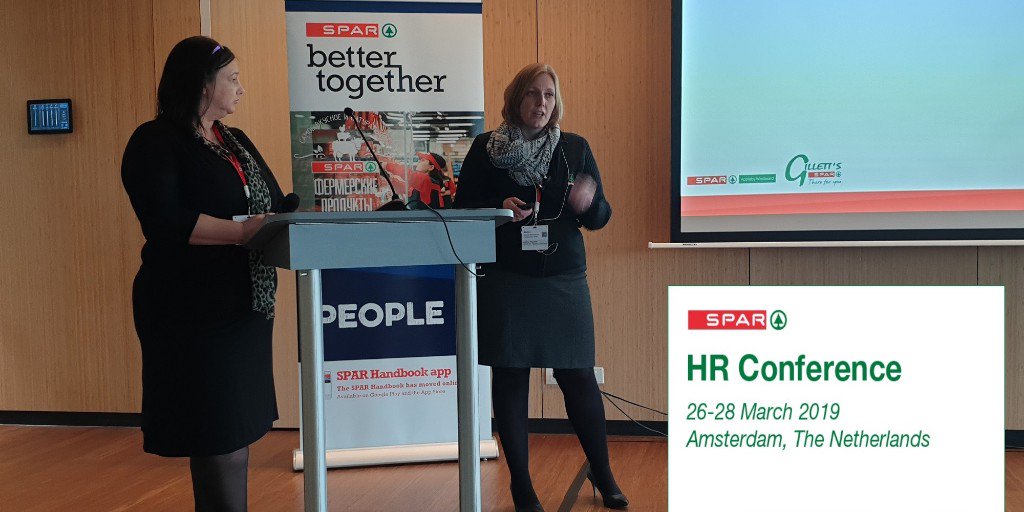 #SPAR colleagues from <a href="/SparEspanola/">Spar Española</a>, @my_spar, <a href="/SPARIreland/">SPAR Ireland</a>, <a href="/SPARintheUK/">SPAR UK</a> &amp; <a href="/SPARInt/">SPAR International</a> are addressing the future of retail and its people at #SPARHR19.
 👨‍👨‍👧👨‍👨‍👧👨‍👨‍👧👨‍👨‍👧