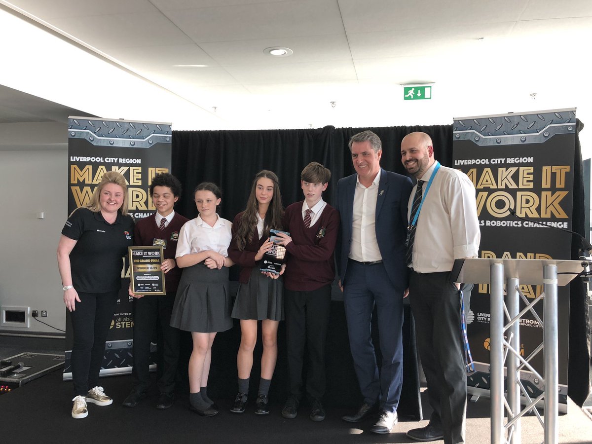 allaboutfutures's tweet photo. LCR MAKE IT WORK SCHOOLS ROBOTICS CHALLENGE - LIVE!
Archbishop Beck are LCR Make It Work Schools Robotics Challenge Grand Champions!
An epic win for @ArchiesScience
🙌🏻🌟🏆🤖
Tweet #LCRMAKEITWORK @AllAboutSTEM
@MetroMayorSteve @LpoolCityRegion
@LiverpoolLEP @cnc_robotics https://t.co/ysZO54FbYi