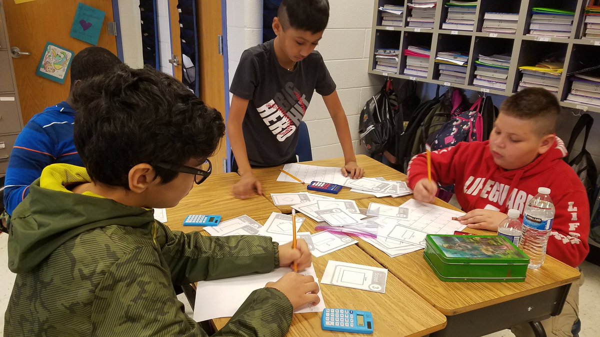 Ruleman5th's tweet photo. Doing an area scoot and then challenging ourselves to find the perimeter of our shapes too! @SwansCreekES #WeAreSWANS #mathscoot #engagedandlearning https://t.co/sGlmR0OmnD