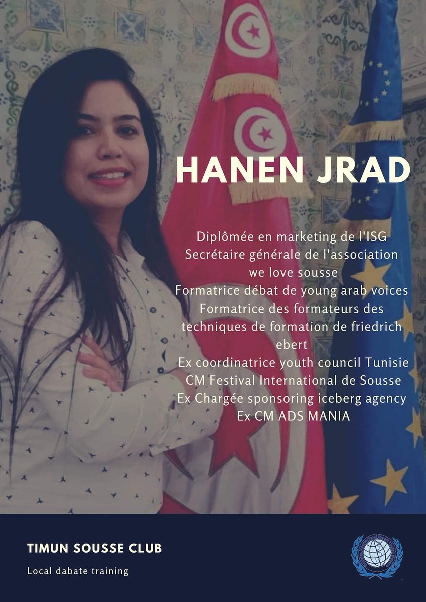 SousseTimun's tweet photo. Deuxiéme formation soft skills : Outils et techniques de débat MUN .
Animée par  Hanen Jrad 
17/02/2019
#timun 🌐
#welovesousse 💙 https://t.co/KJ1Gu1ely4