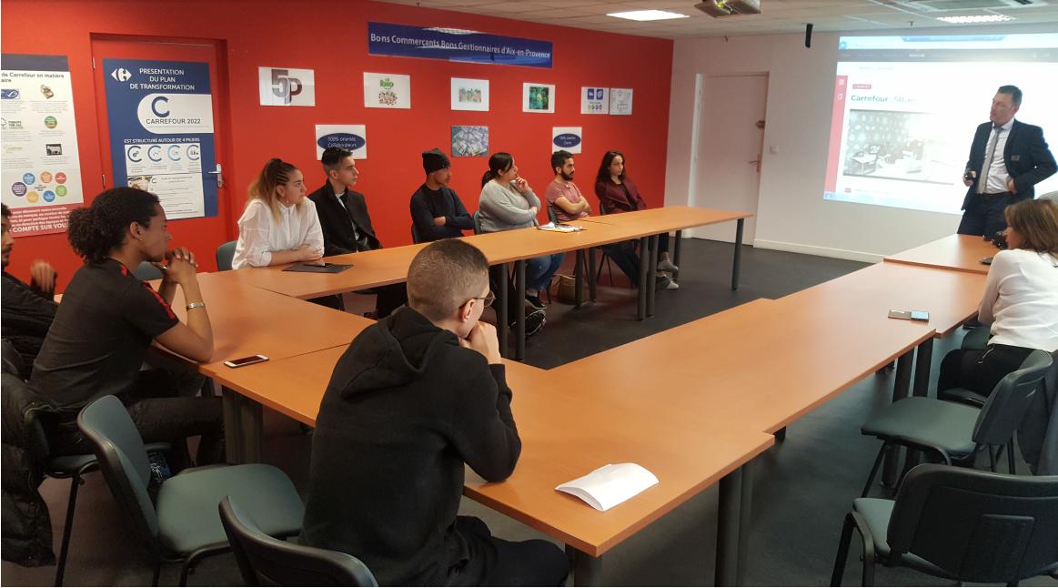 CarrefourRecrut's tweet photo. Le 12 mars, le #CarrefourHyper d'Aix en Provence a reçu des jeunes de la #MissionLocale du Pays d'Aix 😃 Ce fut une journée riche en échanges et en découvertes avec la visite du #Drive hybride et du secteur Produits Frais ! https://t.co/zOt4mjlCxp