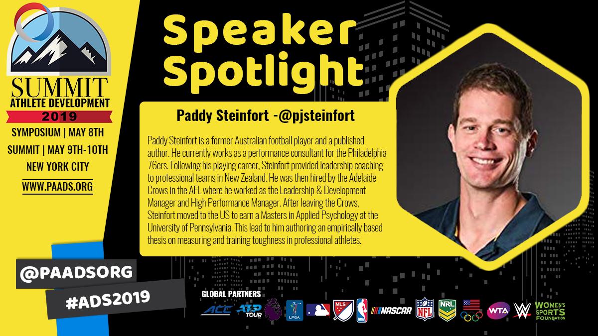paadsorg's tweet photo. Here is our #ads2019 #speakerspotlight @pjsteinfort is a former #australianfootball player and works as a #performanceconsultant for the @sixers We are excited to hear what Paddy has to present on #development in the professional sports world!
#athletedevelopment #paads #ads https://t.co/9WNmHZzX36