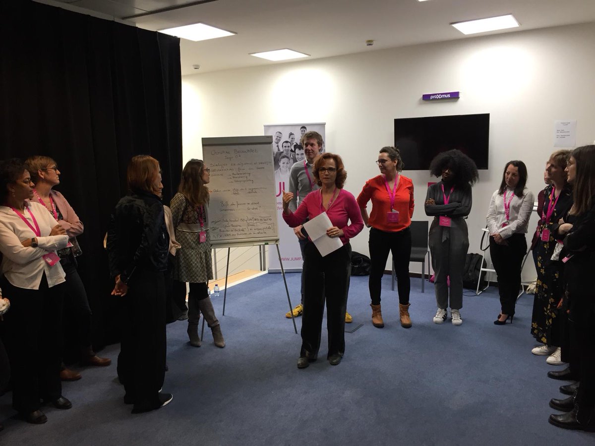 JumpEquality's tweet photo. With Christine Beauvallet from @ImprO2formation, learn how to deal with manterrupting and mansplaining ! "Face au sexisme, je m’engage corps et mots" #jump2019 https://t.co/PaxM0WCo0l