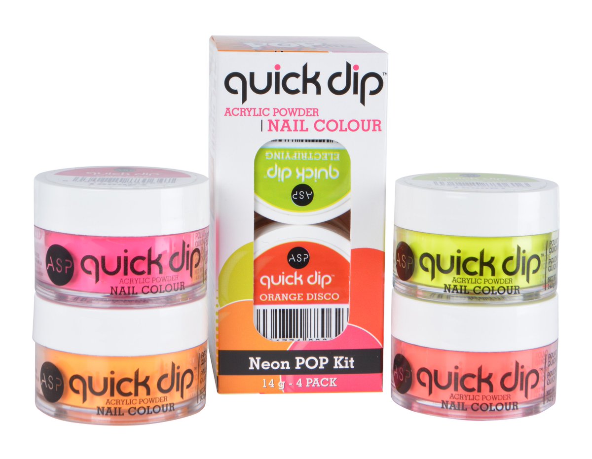 AspNails's tweet photo. ‘The ‘Pop’ Collection features red hot, neon dipping powders in stunning shades of neon pink, orange, red and yellow 🧡 Available singularly or in a pack of 4’.£6.65 (plus VAT) for 14g pots or £19.95 (plus VAT) for the 4 pack. Available exclusively in Sally/Salon Services stores. https://t.co/2Epxbd97xj