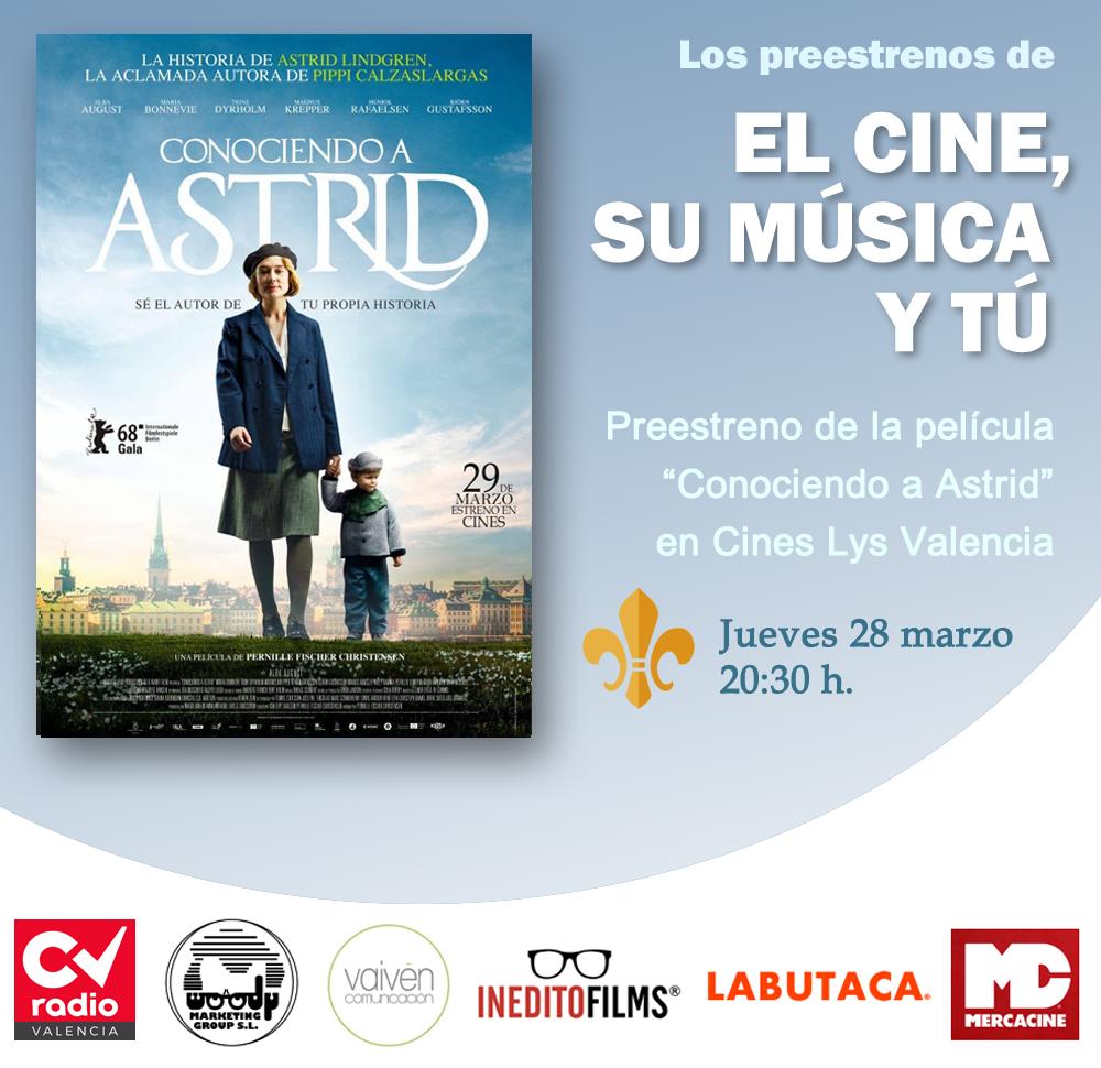 cinemusicaytu's tweet photo. Este jueves 28 de marzo hacemos en los @cineslys de Valencia el preestreno de #ConociendoaAstrid, deliciosa película sobre la vida de la escritora Astrid Lindgren (la autora de "Pippi Calzaslargas") que llegará a los cines el viernes 29 de marzo de la mano de @CaramelFilms: https://t.co/urSy44ifcy