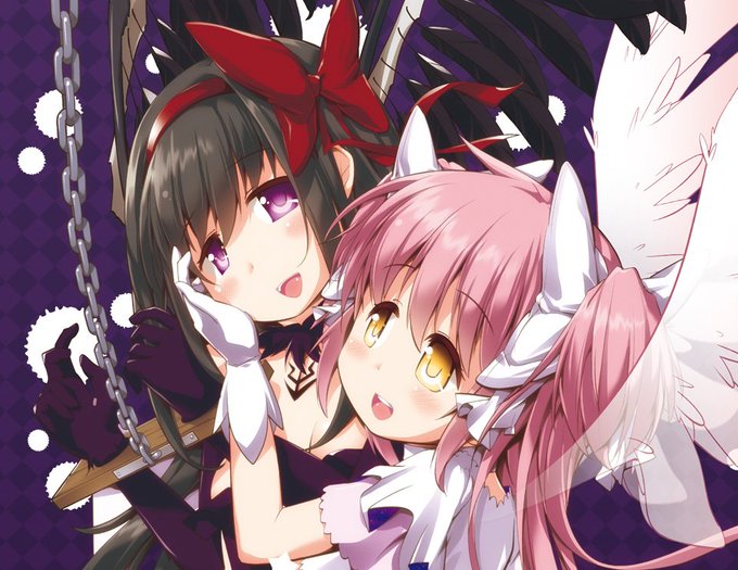 顔部分はtwitterに貼れるかな。表紙でこういう表情の悪魔ほむらは初めて描いた。センシティブ設定付 