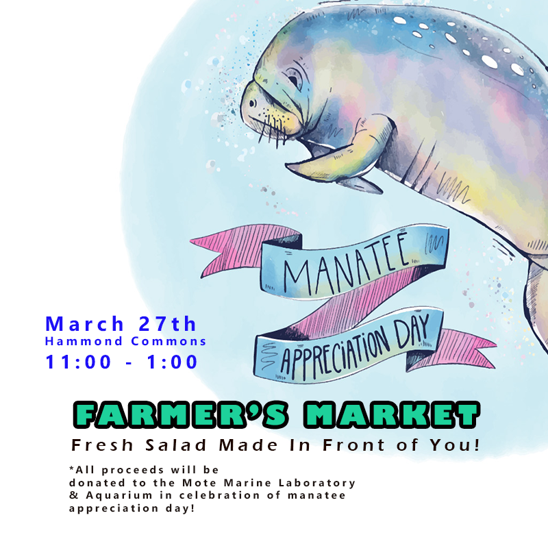RinglingDining's tweet photo. Did ya know tomorrow is manatee appreciation day?
We will be selling fresh vegetables for tomorrow's farmer's market and will make your salad to your request. All earnings will be donated to the @MoteMarineLab #RinglingDining #ManateeAppreciationDay https://t.co/MGSGHjYEEX