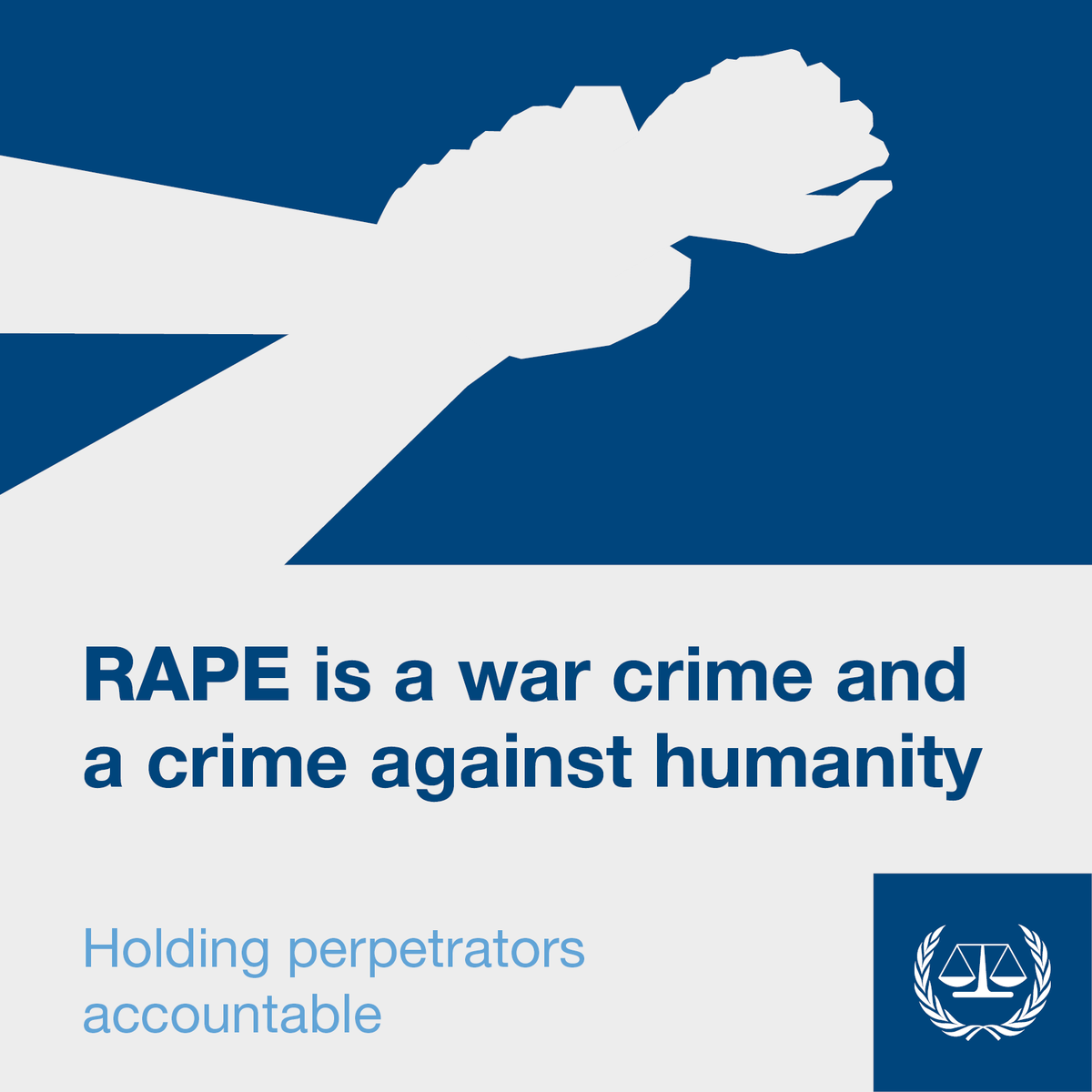 IntlCrimCourt's tweet photo. Rape is a war crime and a crime against humanity under the Rome Statute, the #ICC’s founding treaty. ➡ https://t.co/lusWxTE3bc #morejustworld #justicematters https://t.co/kSEPqsGOLk