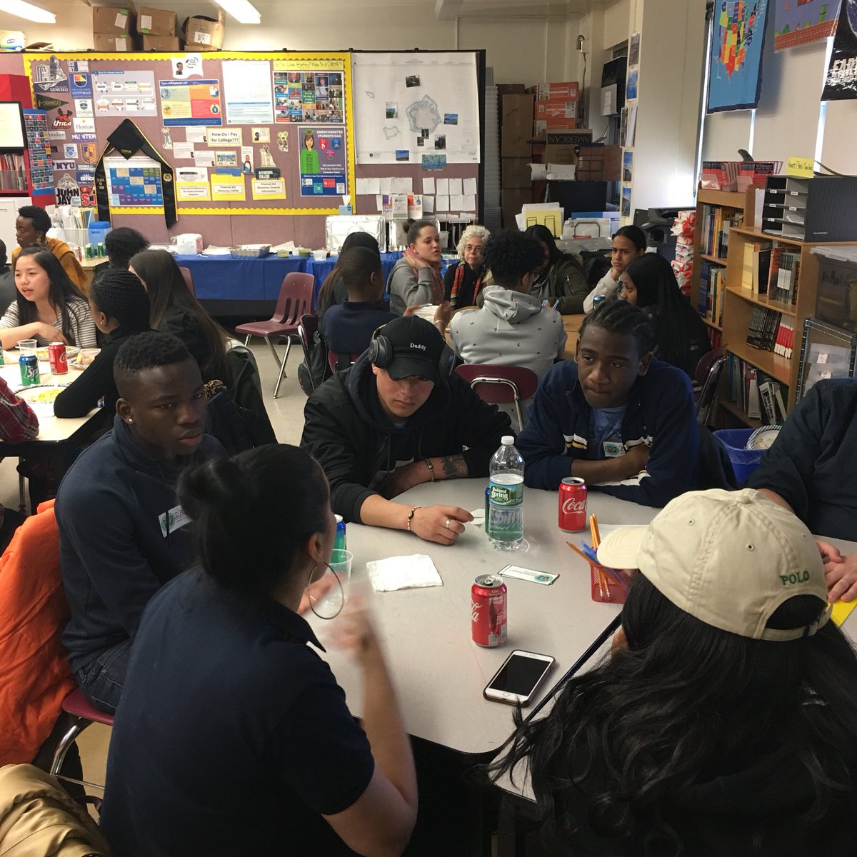 IntlsNetwork's tweet photo. At this student-led Intervisitation hosted by International Community HS, participating Internationals Network student leaders discuss immigration issues and how to build alliances to support immigrants. #intls_network #studentvoices #intervisitation https://t.co/eZTPoFWV4r