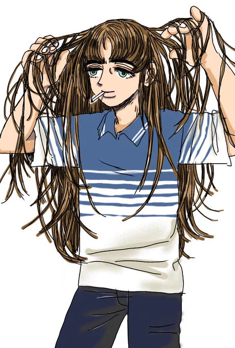 @tos
髪を伸ばしすぎた世界線のリアムの絵 