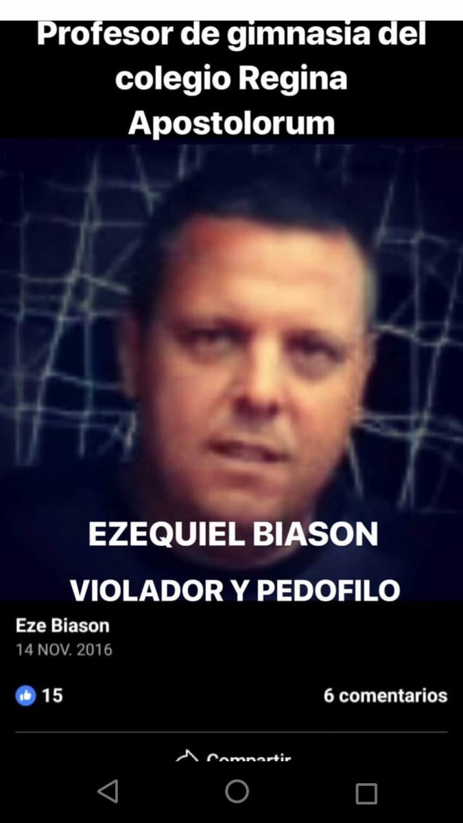milagroscomes's tweet photo. ACA TE TAPAN LA CARA , PERO NOSOTROS NO , EZEQUIEL BIASOM PEDOFILO , ABUSADOR.
COLEGIO REGINA APOSTOLORUM. https://t.co/BesRMuaC0V