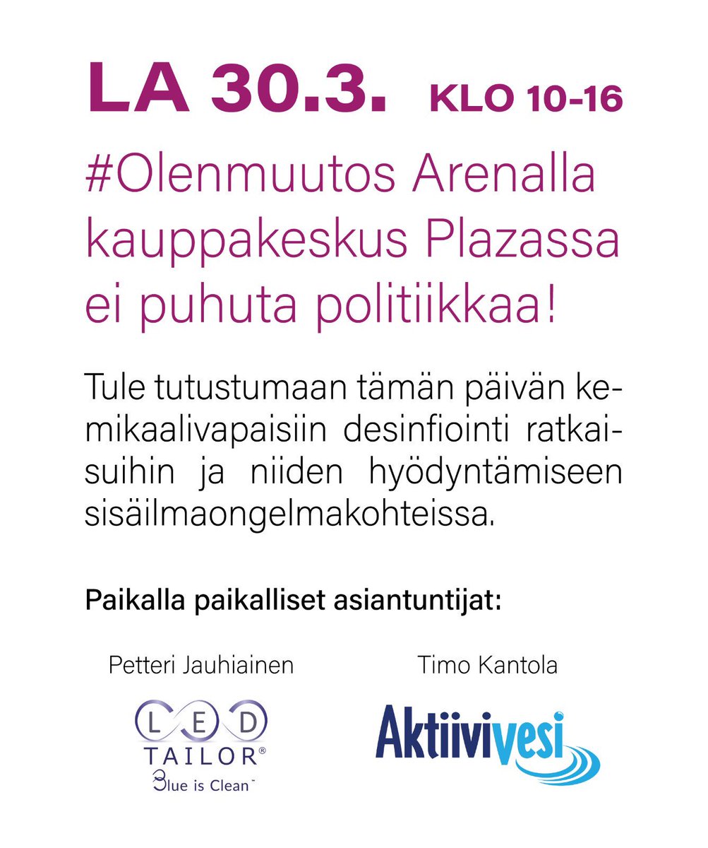 MikaNummenpalo's tweet photo. #olosuhdeongelmiin on #kemikaaliton #turvallinen #vaihtoehto #BlueisClean https://t.co/rHpnQ8LGc7