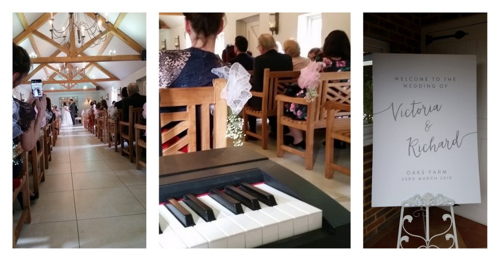 A lovely spring day for Victoria &amp; Richard's wedding on Saturday at the idyllic <a href="/oaksfarmwedding/">Oaks Farm Weddings</a> . I was delighted to learn their request, OMG by Usher for the Signing of the Register. #weddinginspiration #weddingmusic