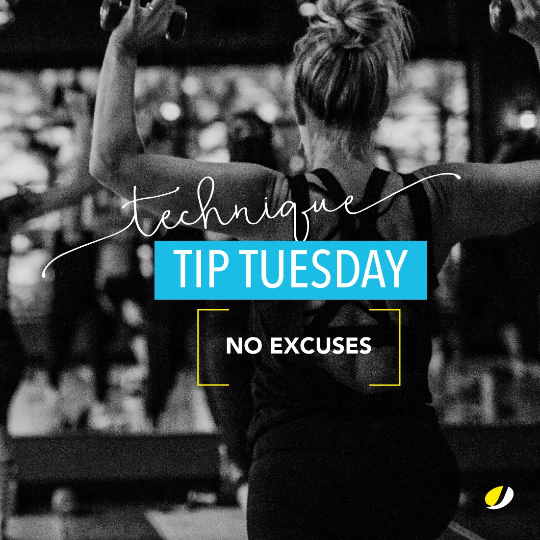Your workout is 4% of your day. Get up. Show up. Never give up. What’s your #techniquetiptuesday mantra?
