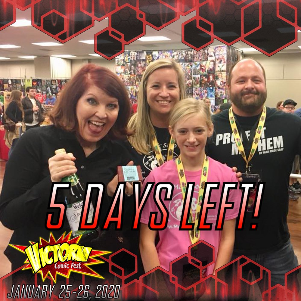 VictoriaComicon's tweet photo. *** ONLY 5 DAYS LEFT! ***
Are you interested in being an Exhibitor at #VCF2020? 🤩🤩

Only 5 days left to get our Early Bird Discount!
After that, Booth prices will increase to full price, so don't wait! Secure your discounted space now!
https://t.co/maLaCrkl2T https://t.co/ZPByQ7Z4Ku
