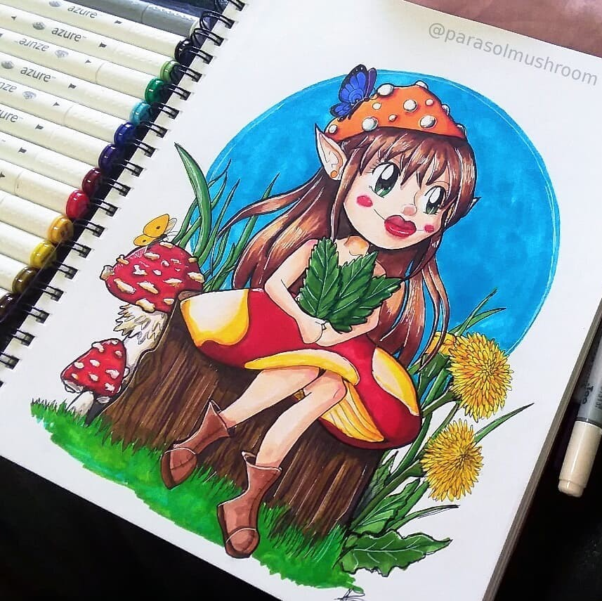 Royal & Langnickel on X: Feeling all those Spring vibes with this  illustration of Parasolia by @parasolmushroom who used our Azure Markers to  create her. 🍄🦋🌻 #royalbrushart #azuremarkers #illustration #markers #art  #markerart