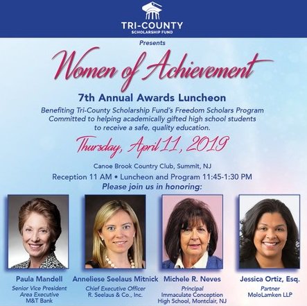 Our very own Principal Michele Neves is being honored by the Tri-County Scholarship Fund at their 7th annual Women of Achievement Awards Luncheon! ICHS would not be the same without her passionate leadership! To register to attend, visit tcsfund.org #ICPride