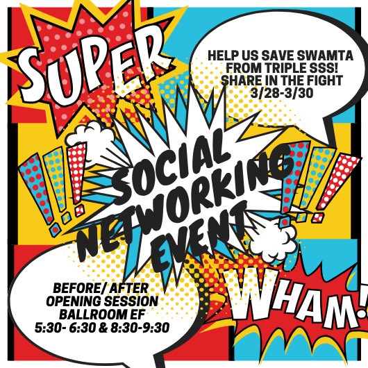 SWRAMTA's tweet photo. Don’t forget to participate at our Social Networking event and post using #SWAMTAsupermt #swamta #swamta19 https://t.co/UgT0X5hHMp