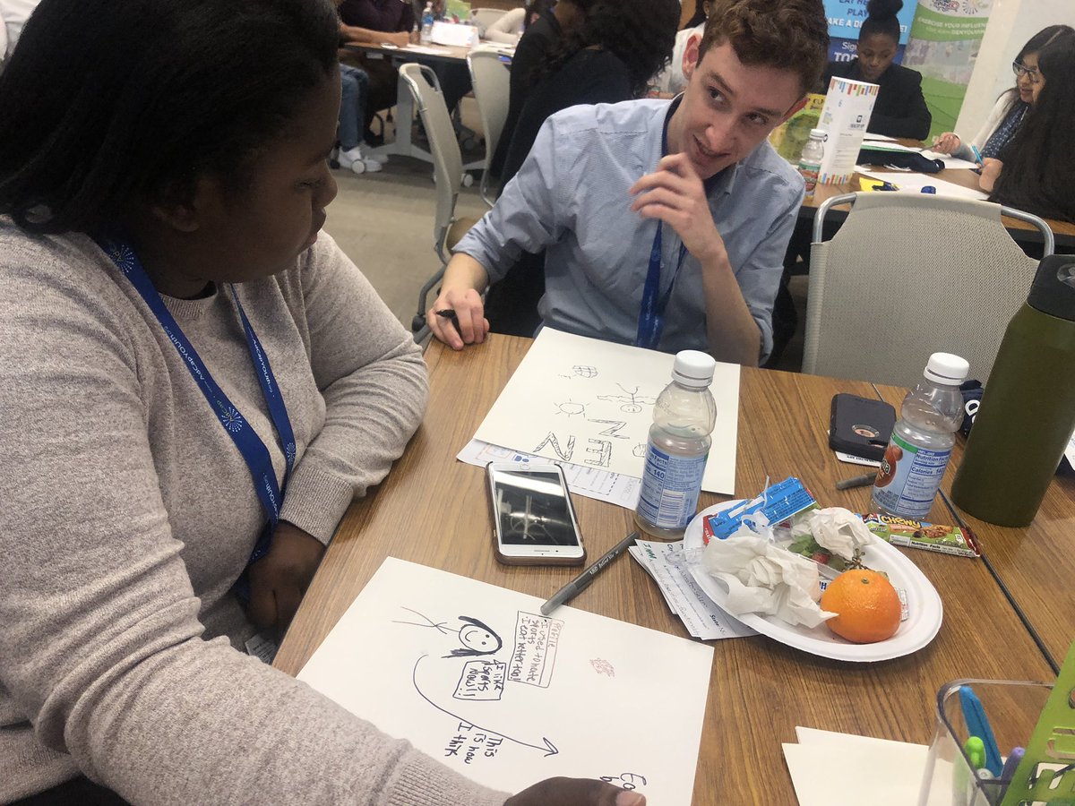 mrs_cappel's tweet photo. #ideation and #pitchprep happening as the #PageHighSchool team competing in the #AdCap Healthy App Innovation Challenge at #InmarForum19 We are excited to be here! #believeinGCSCTE @GCS_CTE @GENYOUthNow @PiratesPage @AdCapYOUth #dreamBIG @YanceyPageCDC @nagleee https://t.co/tCDWcxKxVG