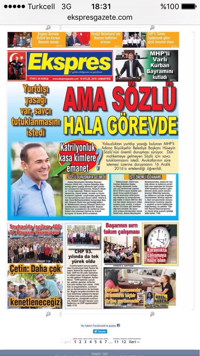 İlçe başkanlığından kalma yolsuzluk davaları olan ve daha sonra Adana büyükşehir belediyesini Türkiye'nin en borçlu 2.belediyesi yapan Hüseyin bey hala neyin çabası bu?#ParticiDeğilHarbiciZeydan