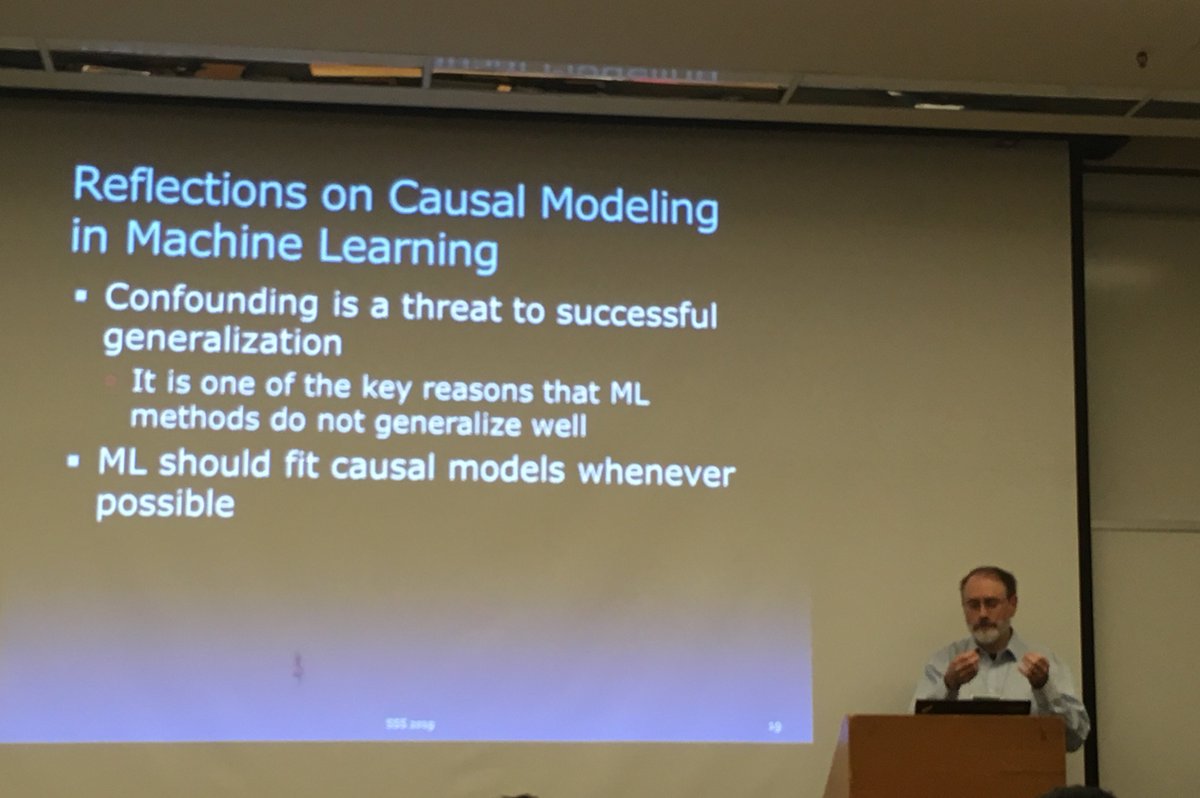 elenadata's tweet photo. .@tdietterich ‘s thoughtful reflections on the threats to generalization and other connections between causal models and machine learning #why19 #sss19 https://t.co/18bYibEl8Y