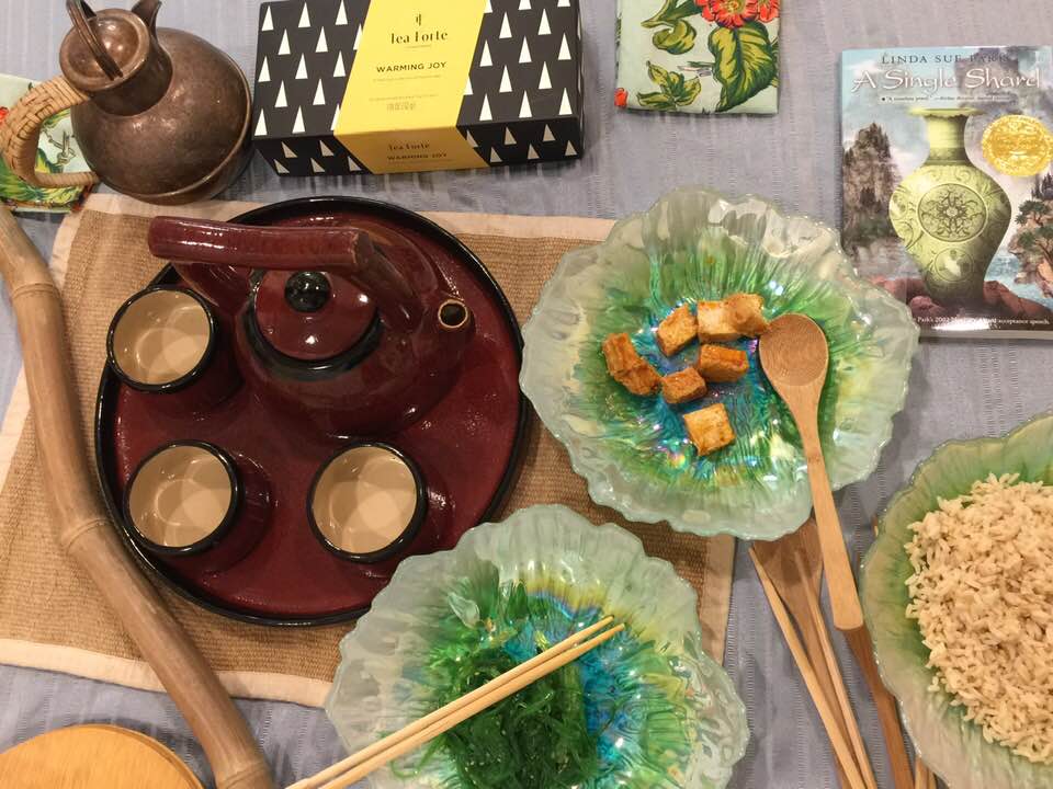 KateMcElderry's tweet photo. Making our book come to LIFE today! #ASingleShard by @LindaSuePark. Tea party, reading, character study. Make learning a celebration! #FavoriteBooks #GoodBooks #literacy #dyslexic #ADHD #handsonlearning #edchat #education #Korea #celebration #tea #journey https://t.co/lmg7S057Vv